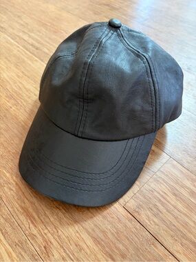 Vintage Dorfman Pacific Co. Faux Leather Baseball Cap | Black Adjustable dad hat